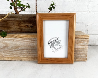 SHIPS TODAY - 4x6 Picture Frame - 1x1 Rounded Style Built from Solid Natural Cherry Wood - In Stock - 4 x 6 Photo Frame Modern Brown Red