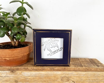 SHIPS TODAY - 3x3" Square Picture Frame - 1x1 Outside Cove Style in Vintage Deep Purple Finish - In Stock - 3x3 Photo Frame