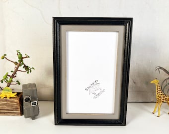 SHIPS TODAY - 7x11.5 Picture Frame in 1x1 Kings Peak Build Up Style with Vintage Grey and Black Finish - 7 x 11.5 Photo Frame - In Stock