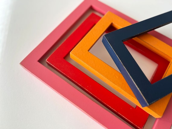 Vintage Color of Your Choice in 1x1 Flat Style Choose your frame size: 2x2 up to 18x24 inches - A4 size Picture Frames