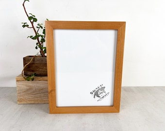 SHIPS TODAY - 8.5 x 11 Picture Frame - 1x1 Flat Style in Solid Natural Alder Finish - In Stock - 8.5x11 inch Picture Frame Alder Wood
