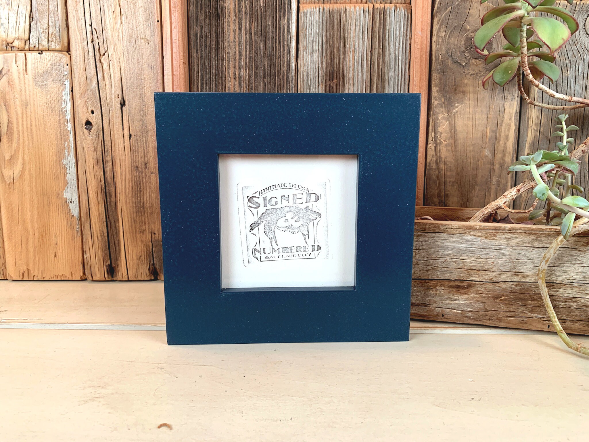 7 x 7 inch Frames 7x7 Square Picture Frame In Stock 1.5 Reclaimed Cedar