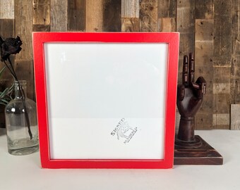 SHIPS TODAY - 12x12" Square Picture Frame in 1x1 Flat Style with Vintage Ruby Red Finish - In Stock - 12 x 12 Photo Frame