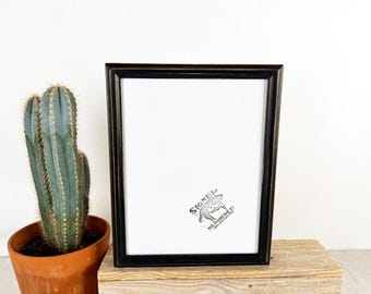 8.5 x 11 Picture Frame - SHIPS RIGHT AWAY - Deep Double Cove Style with Vintage Black Finish - In Stock - 8.5x11 inch Frame
