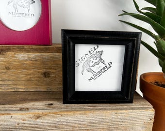 4x4 Photo Frame - SHIPS TODAY - Short King Style with Vintage Black Finish - In Stock - 4 x 4 Photo Frames