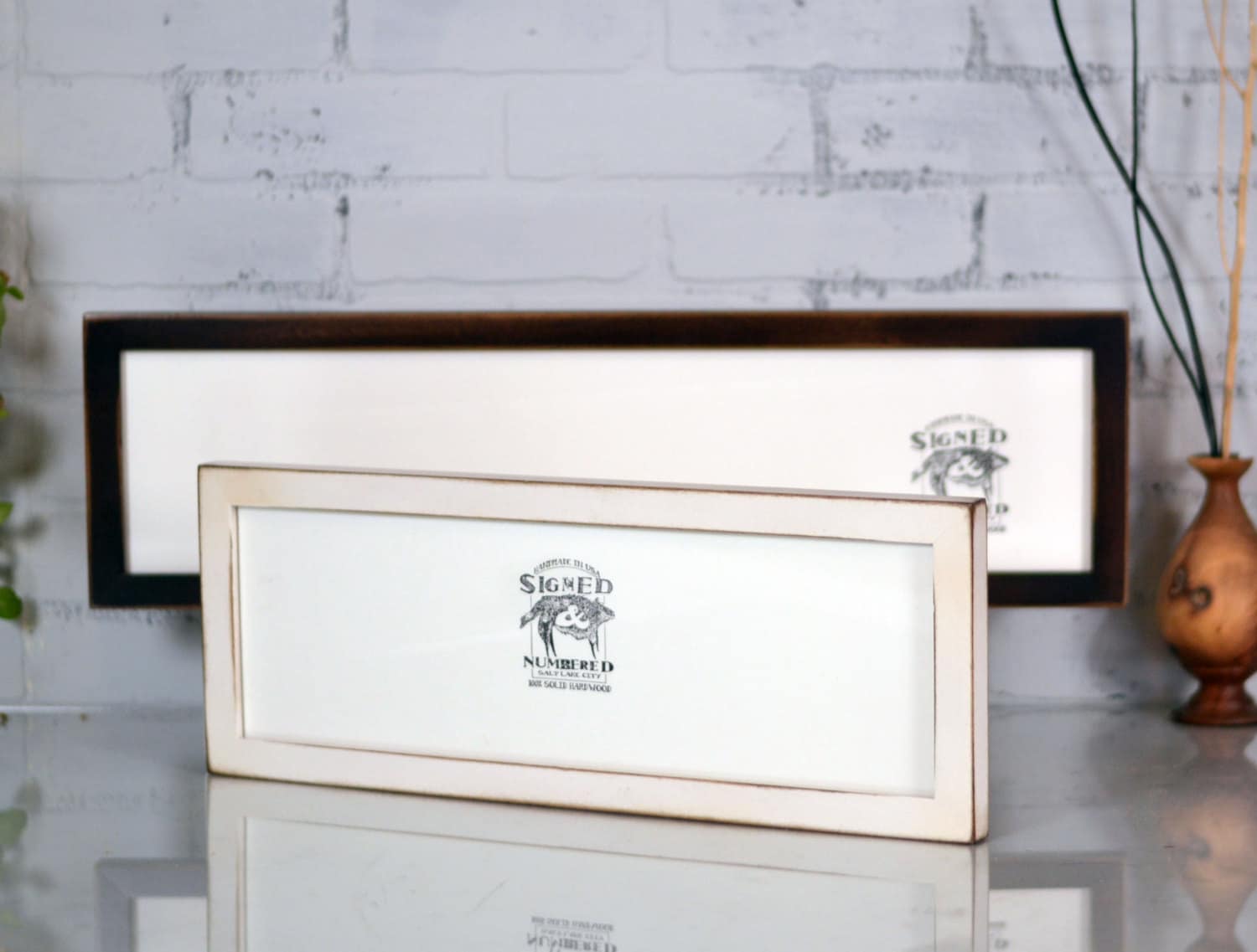 Panoramic Picture Frame in 1x1 Flat Style and Vintage Color of Your