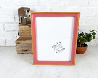 SHIPS TODAY - 8x10 Picture Frame - Foxy Minus Style with Natural Alder and Pink Wash - In Stock - Modern Handmade Photo Frame 8 x 10