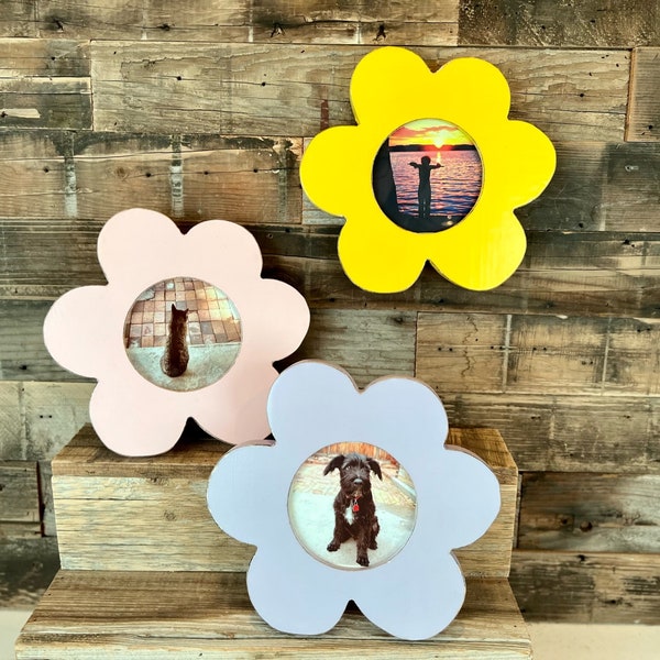 Flower Shaped Picture Frames Etsy