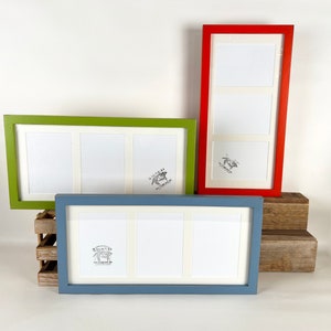 9x19 Picture Frame Mat Windows fit (3) 5x7 Photos in 1x1 Flat Style and Color of your choice - 9x19 Frame - Collage Frame 5x7
