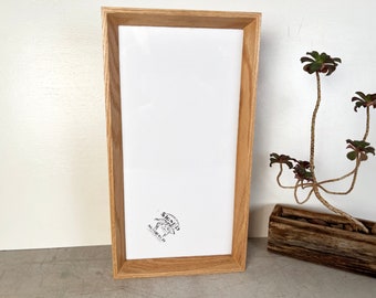 8x16" Picture Frame in Park Slope Style with Solid Natural OAK Finish - IN STOCK - Same Day Shipping - Handmade 8 x 16 Frame Hardwood