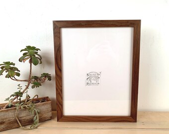 11x14" Picture Frame - SHIPS TODAY - 1x1 Flat Style with Solid Natural Walnut Finish - In Stock - Handmade 11 x 14 Solid Hardwood