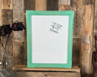 8.5 x 11 Picture Frame - SHIPS RIGHT AWAY - 1x1 Shallow Bones Style with Vintage Robin's Egg Finish - In Stock - 8.5x11 inch Frame