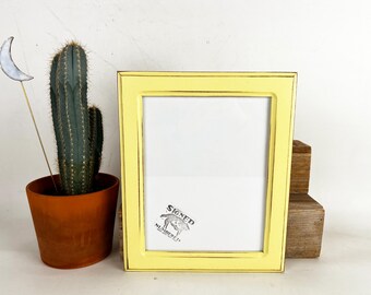 SHIPS TODAY - 8.5 x 11 Picture Frame - 1.5 Double Cove Style with Vintage Baby Yellow Finish - In Stock - 8.5x11 inch Picture Frame Gallery