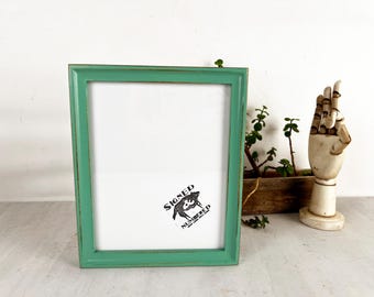 SHIPS TODAY - 8x10 Picture Frame - Foxy Cove Style with Vintage Robin's Egg Finish - In Stock - Rustic Handmade Photo Frame 8 x 10 Green