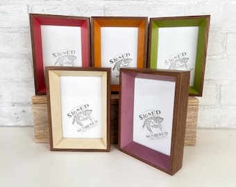 Park Slope Minus Walnut style Picture Frame in Color of Your Choice - Choose your size - 2x2 up to 20x30" - Free Shipping