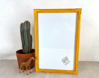 SHIPS TODAY - 11x17 Picture Frame - 1x1 Shallow Bones Style with Vintage Buttercup Yellow Finish - Handmade 11 x 17" Photo Frame - In Stock