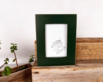 SHIPS TODAY - 4x6 Picture Frame - 1.5" Standard Style with Vintage Forest Green Finish - In Stock - 4 x 6 Photo Frame Green
