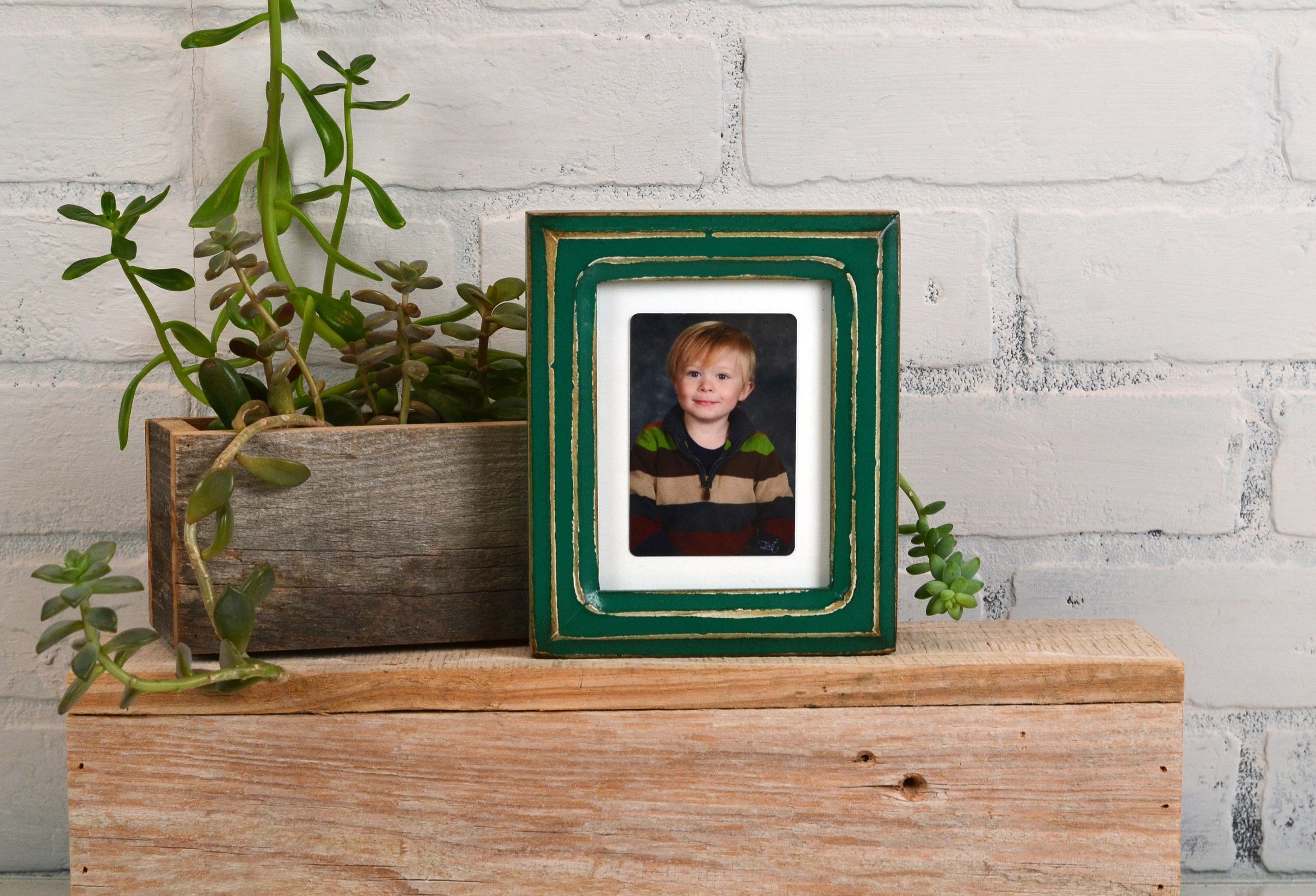 3 5x4 5 Aceo Wallet Size Picture Frame With Vintage Peacock Green Finish In Double Cove Style In Stock Same Day Shipping 2 5x3 5 Photo