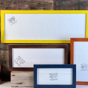 Panoramic Picture Frame Vintage COLOR of YOUR CHOICE 1x1 Flat Style - Select Your Size: 2x6, 5x15, 6x18, 4x10 inches + more