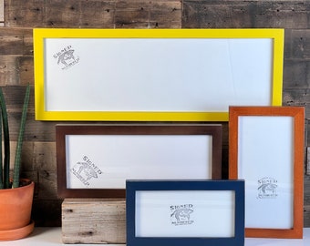 Panoramic Picture Frame Vintage COLOR of YOUR CHOICE 1x1 Flat Style - Select Your Size: 2x6, 5x15, 6x18, 4x10 inches + more