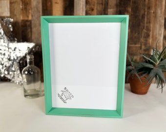 SHIPS RIGHT AWAY - 11x14" Picture Frame - Park Slope style with Vintage Robin's Egg Finish - In Stock - 11 x 14 Handmade Frame Green