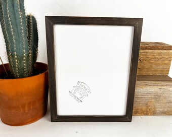 SHIPS TODAY - 8x10 Picture Frame on Poplar with Vintage Gray Wash Finish in Peewee Style - In Stock - 8 x 10 Photo Frame Rustic Grey