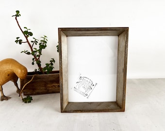 6x8" Picture Frame - SHIPS TODAY - Park Slope Oak Style with Super Vintage Burnished Silver Finish - In Stock - 6 x 8 Picture Frames