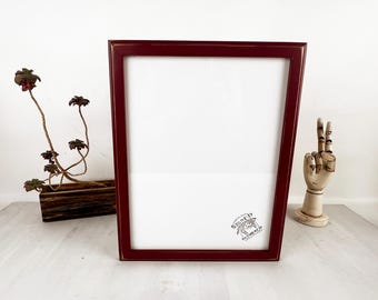 SHIPS TODAY - 11.5x15" Picture Frame - 1x1 Outside Cove Style with Vintage Wine Finish 11.5" x 15" Frame - includes plexiglass - In Stock