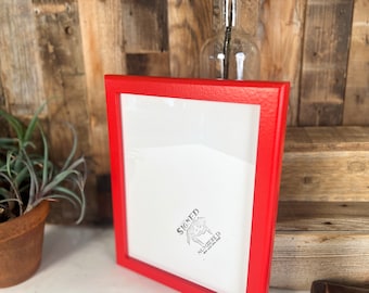 8.5 x 11 Picture Frame - SHIPS RIGHT AWAY - 1x1 Rounded Style with Solid Ruby Red Finish - In Stock - 8.5x11 inch Frame