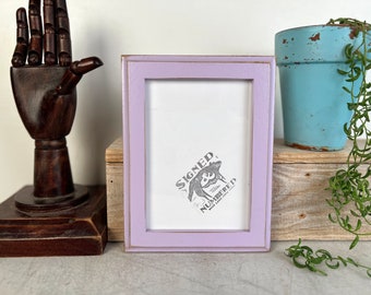 SHIPS TODAY - 5x7 Picture Frame in 1x1 Outside Cove Style with Vintage Lilac Purple Finish - In Stock - 5 x 7 Frame Solid Hardwood Rustic