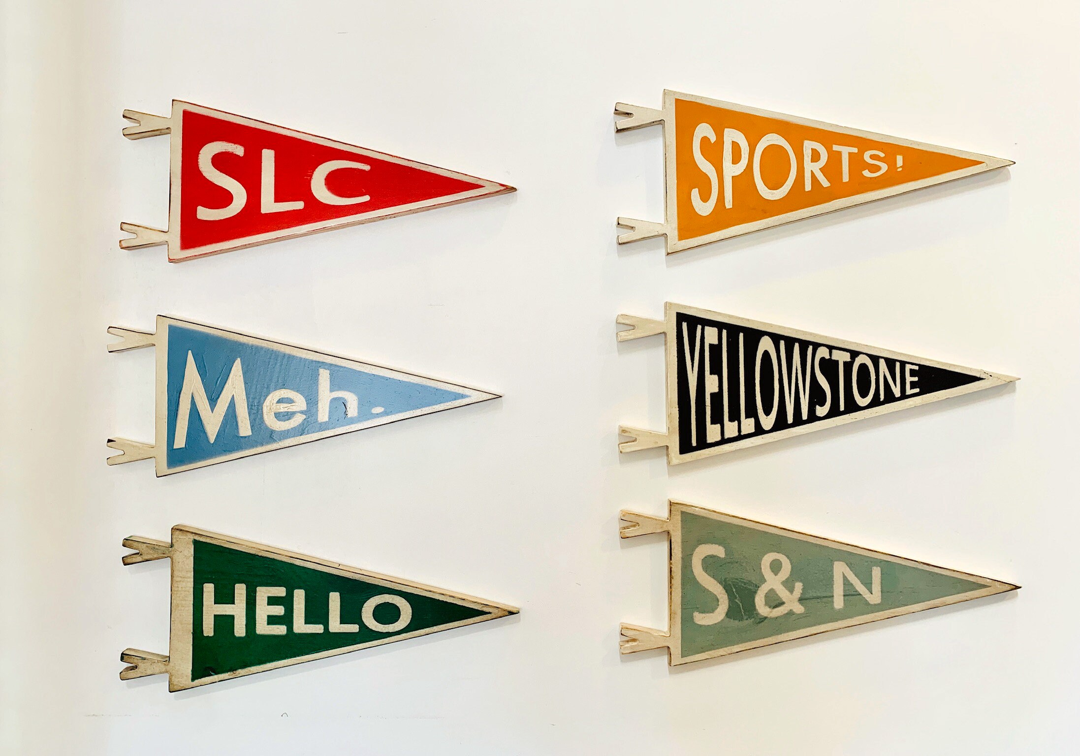 Personalized Wooden Pennant Sign Wall Hanging Solid Wood Etsy