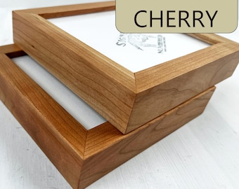 SHIPS RIGHT AWAY - 4x6, 5x7, 6x6, 6x8, 8x10, 11x14 - Choose Your Size - Deep Flat Style in Natural Cherry Hardwood - In Stock