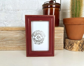 SHIPS TODAY - 3x5 Picture Frame in Foxy Cove Style with Vintage Wine Finish - In Stock - SALE 3 x 5 Photo Frame