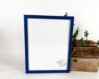 11x14" Picture Frame - SHIPS TODAY - Peewee Style with Vintage Blueblood Finish - In Stock - Handmade 11 x 14 inch Solid Hardwood