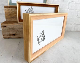 SHIPS TODAY - 6x12" Panoramic Picture Frame Foxy Poplar Minus Style with Coral Wash Finish - In Stock - Modern 6 x 12 inch Picture Frames