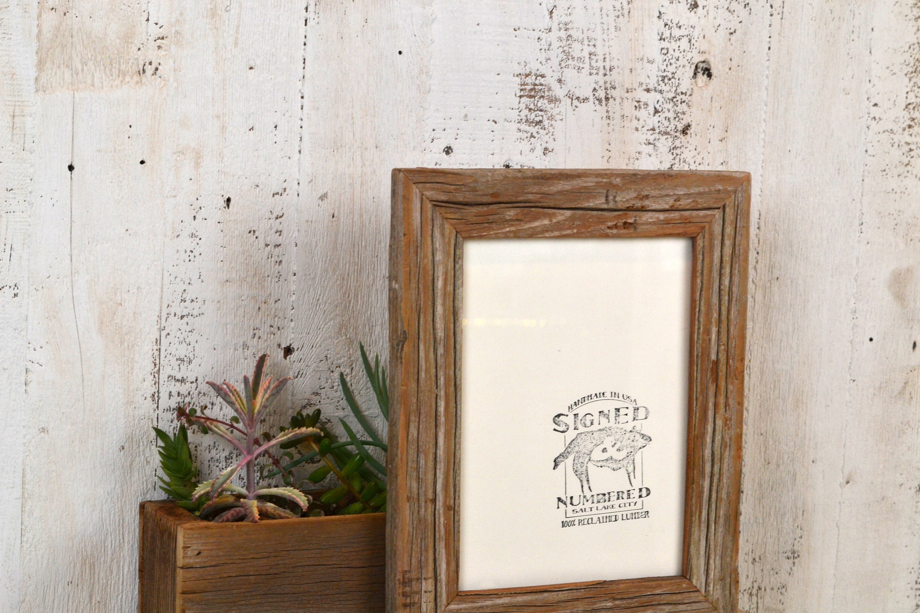 6x8 inch Picture Frame in 1.5 Wide Rustic Natural Reclaimed Cedar Fence