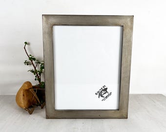 SHIPS TODAY - 11x14" Picture Frame - 1.5 Standard Style with Weathered Silver Finish - In Stock - 11 x 14 Poplar Wood Decor Metallic