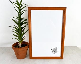 SHIPS TODAY - 11x17 Picture Frame - 1x1 Double Cove Style with Vintage Rust Orange Finish - Handmade 11 x 17" Photo Frame - In Stock