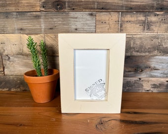 SHIPS TODAY - 4x6 Picture Frame - 1.5" Standard Style with Vintage Ivory Finish - In Stock - 4 x 6 Photo Frame Rustic Off White