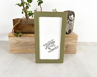 SHIPS TODAY - 4x8 Picture Frame - Peewee Style with Vintage Old Green Finish - In Stock - Panoramic Frames 4 x8 inches Green
