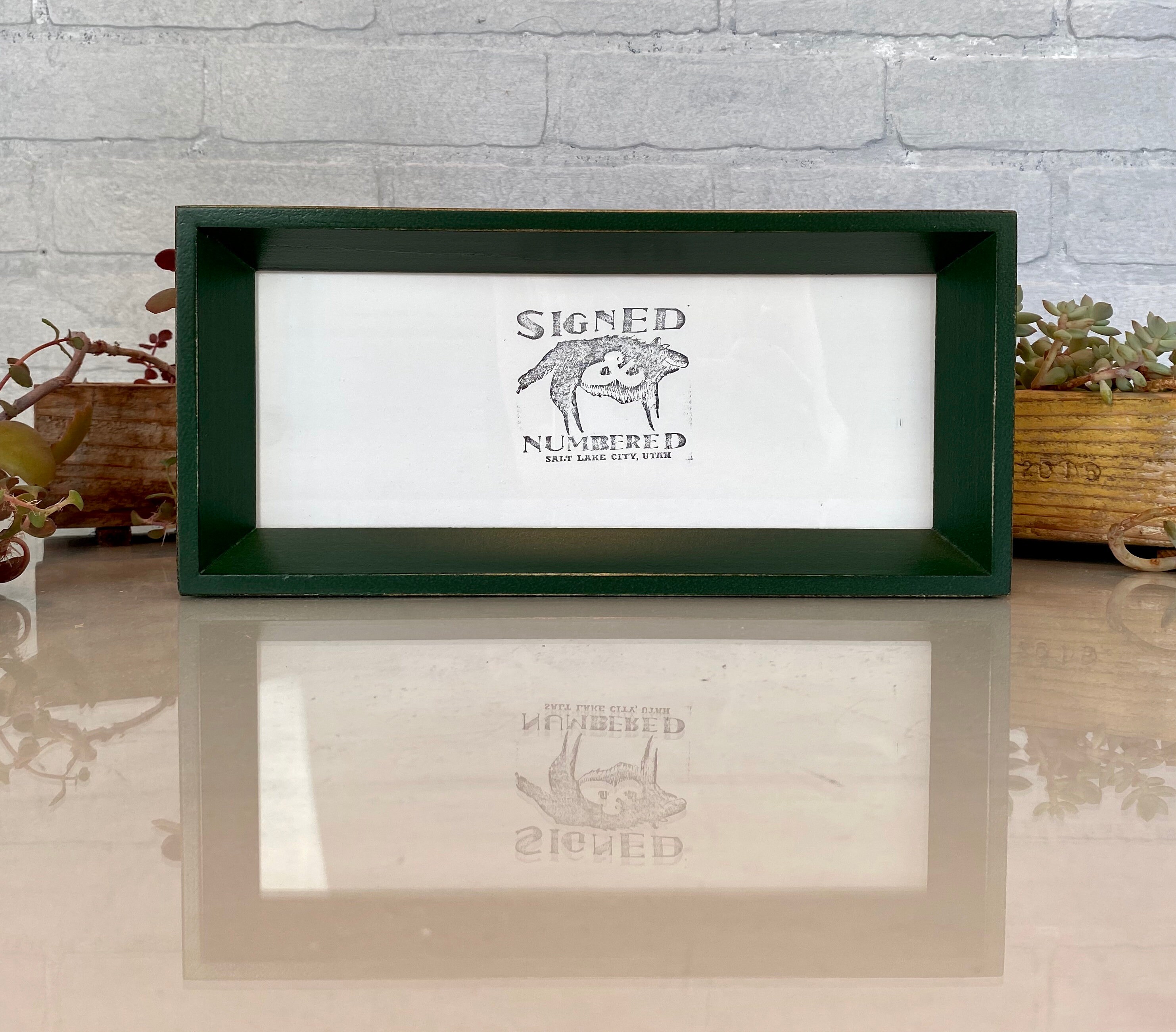 4x10 Picture Frame in Park Slope style with Vintage Forest Green Finish IN STOCK Same Day