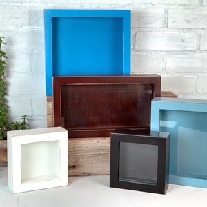 Handmade Shadow Box Frame - Holds up to 1.3 inches Deep with Removable Inner Box - Various Sizes In Vintage COLOR of YOUR CHOICE