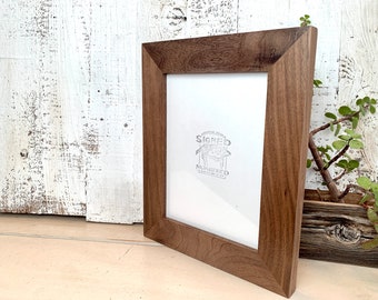 6x8" Picture Frame - SHIPS TODAY - 1.5 inch standard Style with Solid Natural Walnut Finish - In Stock - 6 x 8 Picture Frames