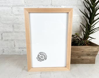 SHIPS TODAY - 8x12 Picture Frame - Deep Flat Style in Solid Natural Maple Hardwood - In Stock - Handmade Classic 8 x 12 Wooden Frame