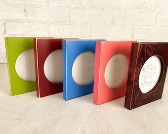 Ships Right Away! 4x4 Pine Circle Opening Picture Frame in Color of Your Choice - SHIPS TODAY - In Stock