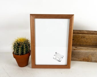 A4 Size Picture Frame in 1x1  Rounded Style with Solid Natural Cherry Finish - IN STOCK Same Day Shipping - Frame 210 x 297 mm - 8.3 x 11.7"