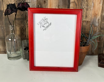 8.5 x 11 Picture Frame - SHIPS RIGHT AWAY - 1x1 Shallow Bones Style with Vintage Red Dye Finish - In Stock - 8.5x11 inch Frame