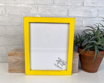 SHIPS TODAY - 8x10 Picture Frame in 1x1 Flat Style with Vintage Yellow Finish - In Stock - Modern Frame 8 x 10 Baby Girl Gift