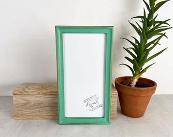 SHIPS TODAY - 6x12" Panoramic Picture Frame Foxy Cove Style with Vintage Robin's Egg Finish - In Stock - Modern 6 x 12 inch Picture Frames
