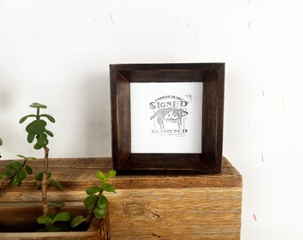 SHIPS TODAY - 4x4 Solid Hardwood Frame - Park Slope Style with Vintage Dark Wood Tone Finish - In Stock - Square 4 x 4 Picture Frame Modern
